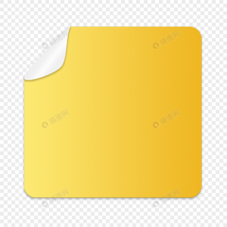 写实贴纸黄色方块造型图片