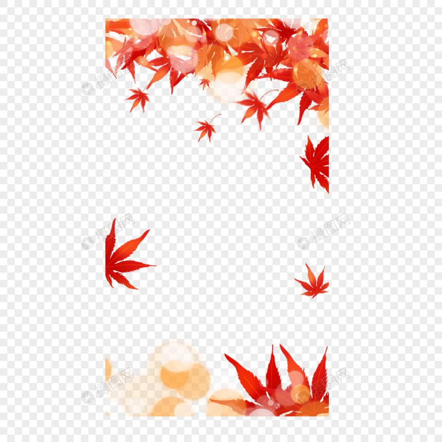 秋季光效树叶故事边框图片