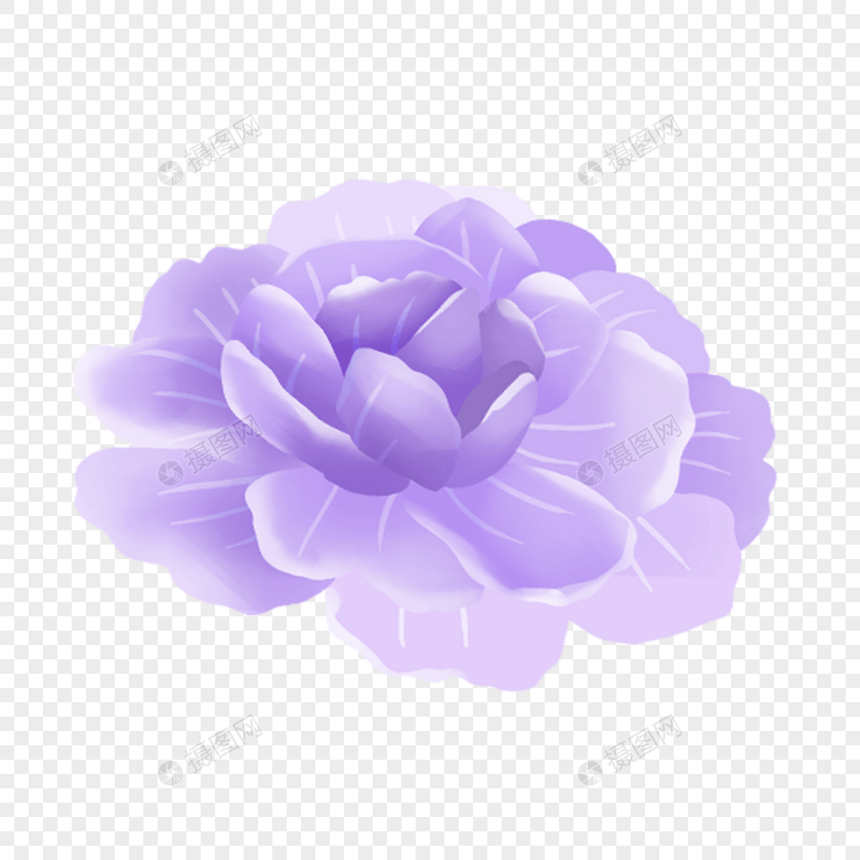 淡紫色卡通花朵卡通剪贴画图片