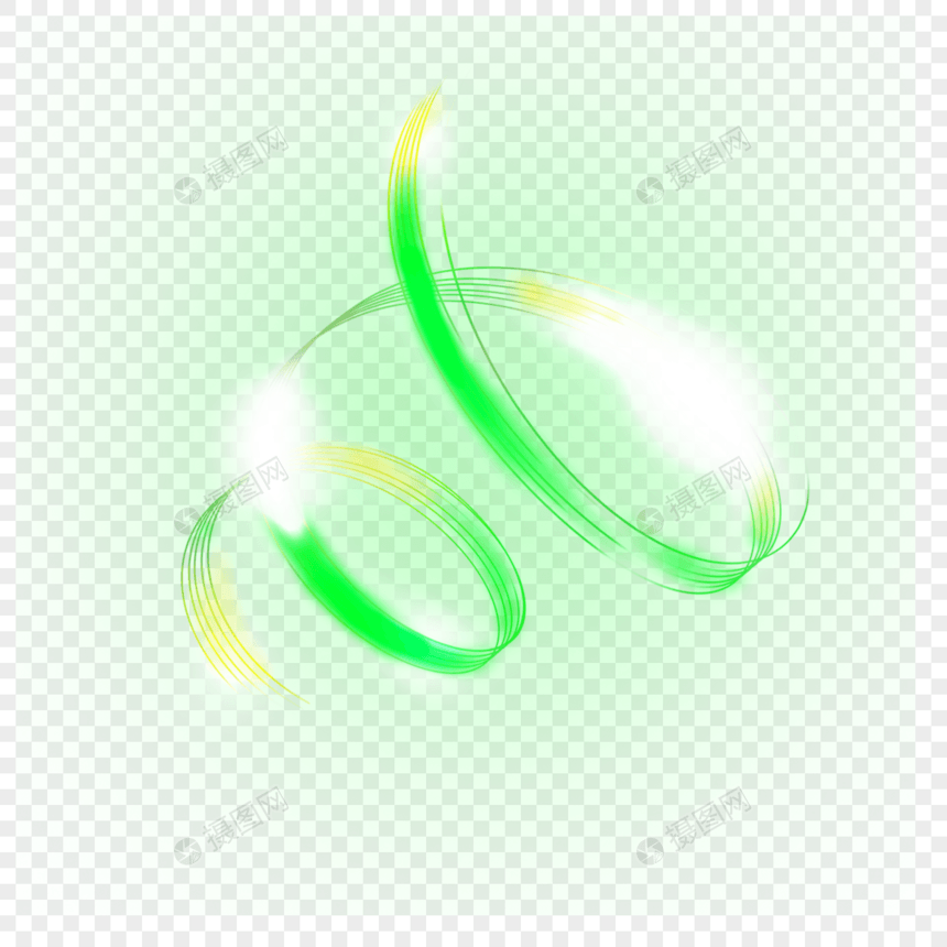 绿色抽象光效波浪笔刷图片