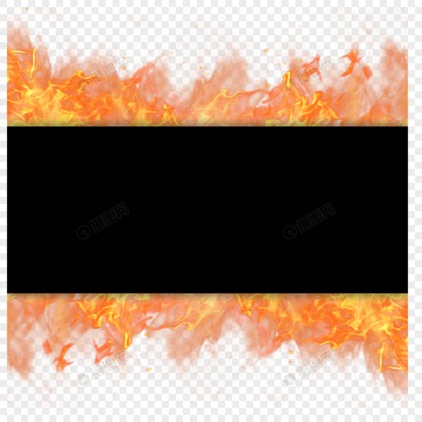 火焰促销长方形边框优惠图片