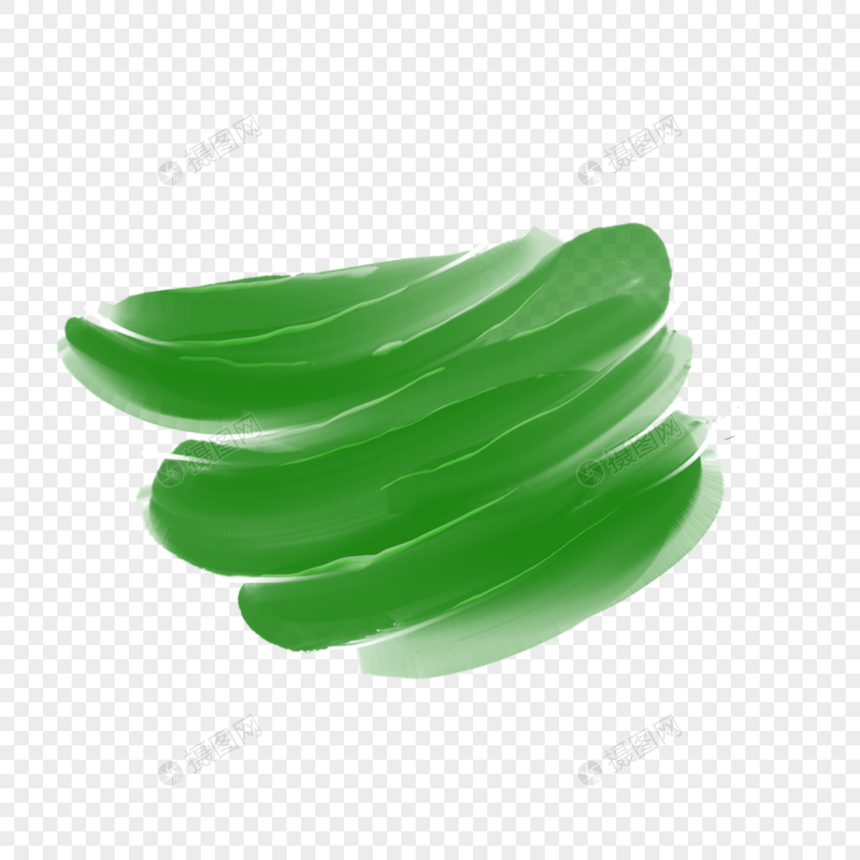 绿色写实质感撞色水彩笔刷图片