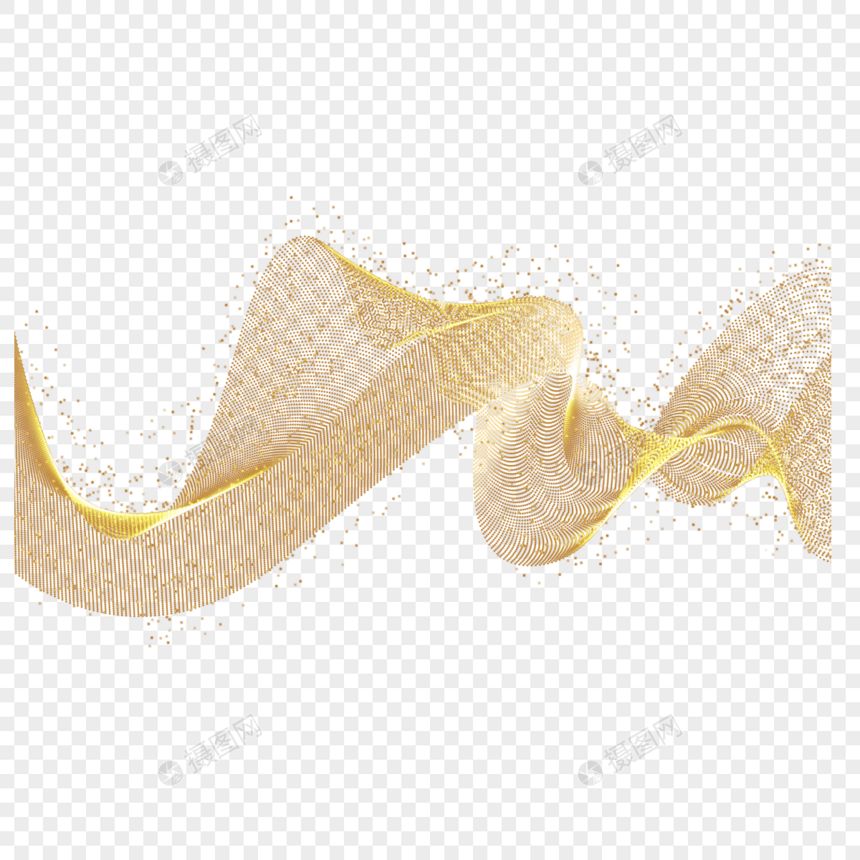 抽象金色量子光效起伏图片