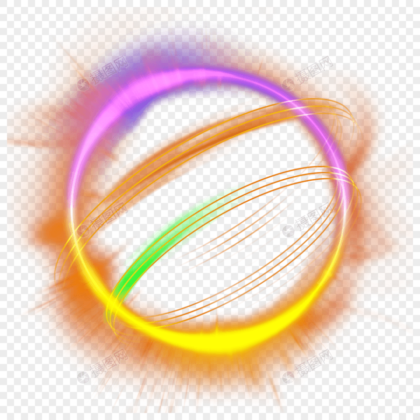 彩色晕染抽象光效光球图片