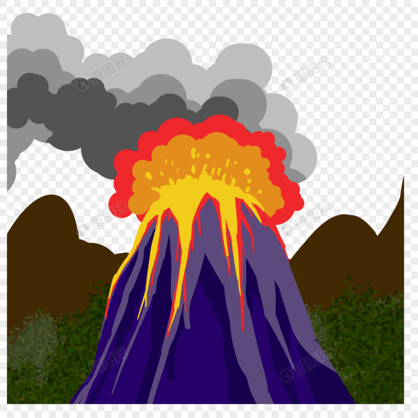 矢量火山喷发图片