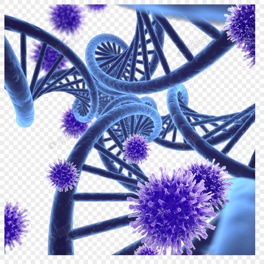 dna和新型冠状蓝紫色图片