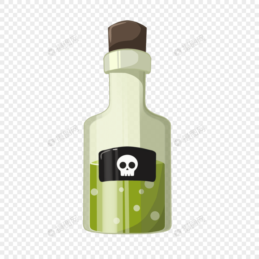 玻璃瓶毒液立体图片