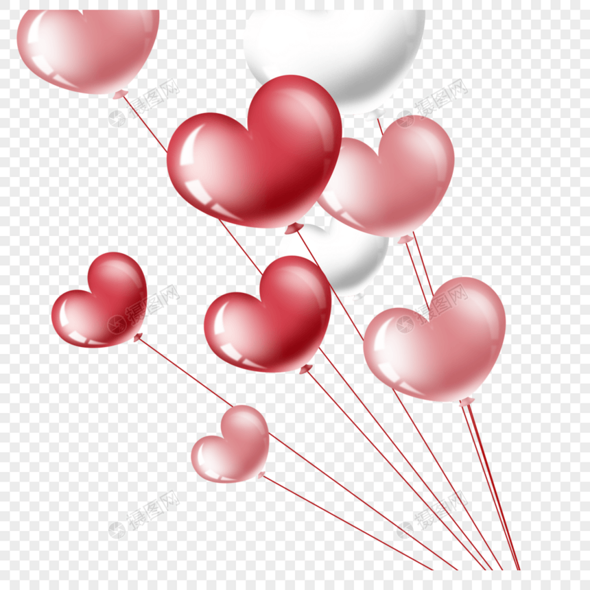 爱心气球粉色装饰图片