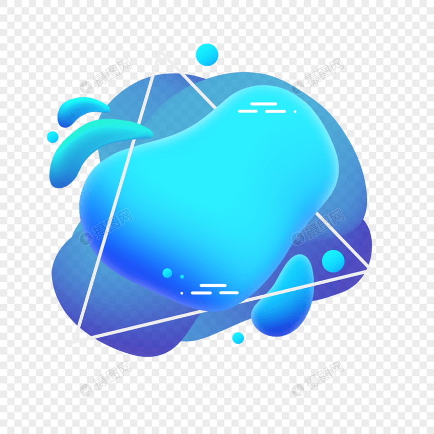 抽象蓝色流体发光泡泡图片