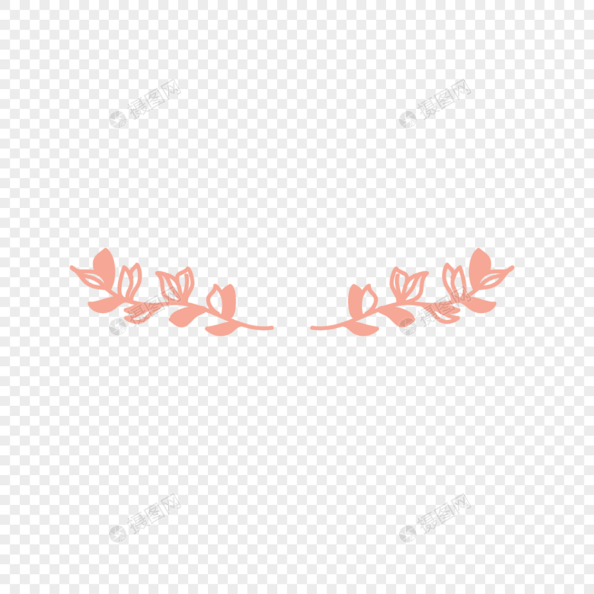 两串粉色叶子树枝装饰图片