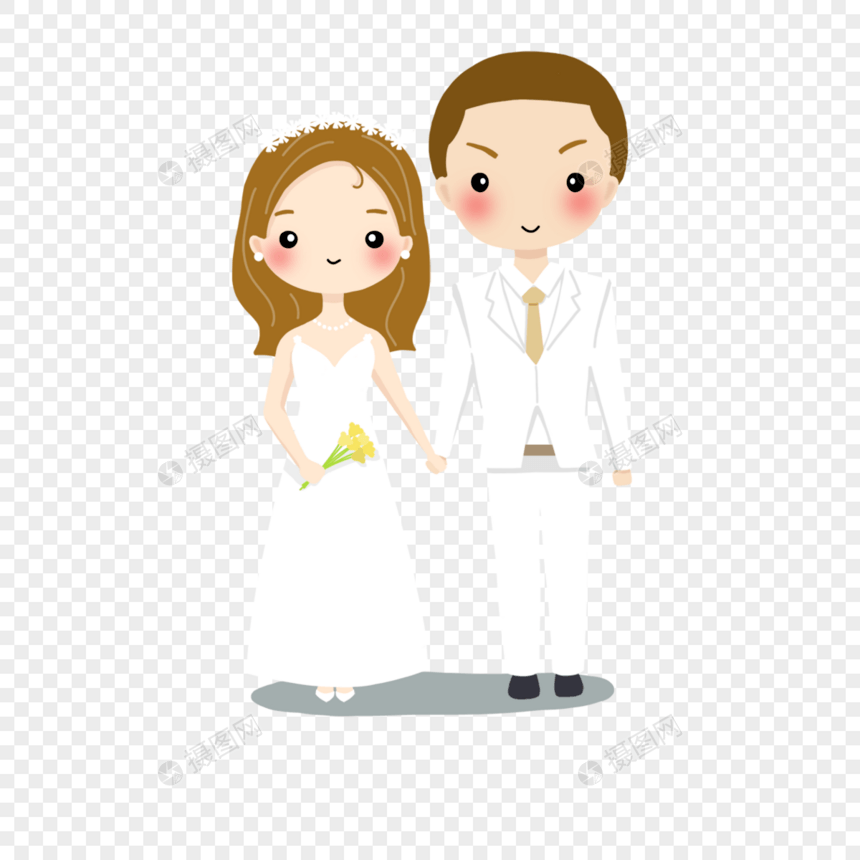 卡通两人婚礼婚纱图片
