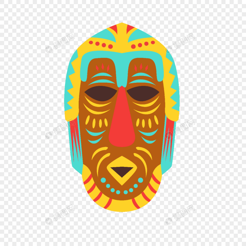 非洲原始部落红鼻子族长面具图片