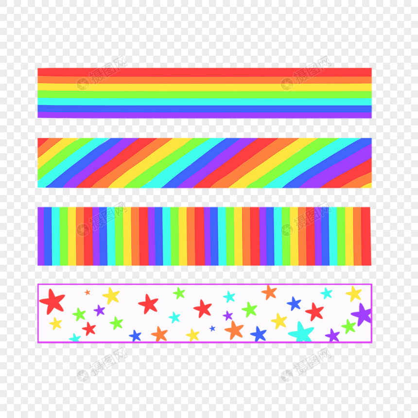 彩虹条纹贴纸胶带图片