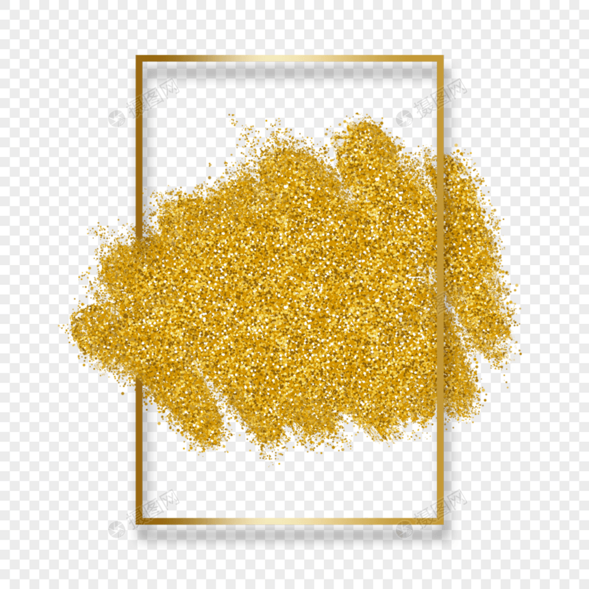 金粉光效笔刷方形质感边框图片
