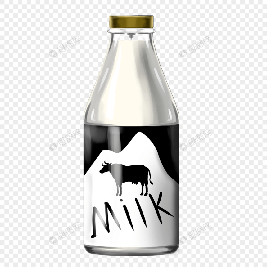 黑白牛奶图片