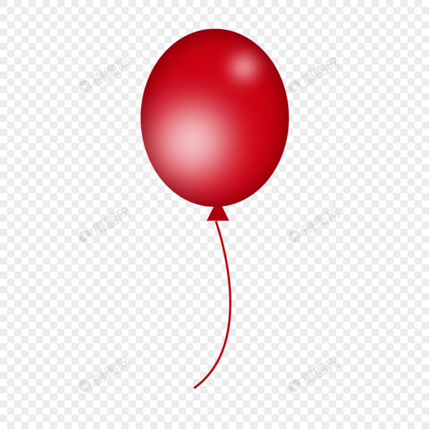 红色绳子系着的气球图片