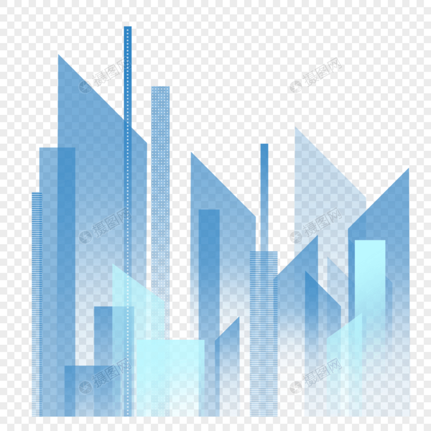 楼房城市景观抽象未来派现代蓝色图片