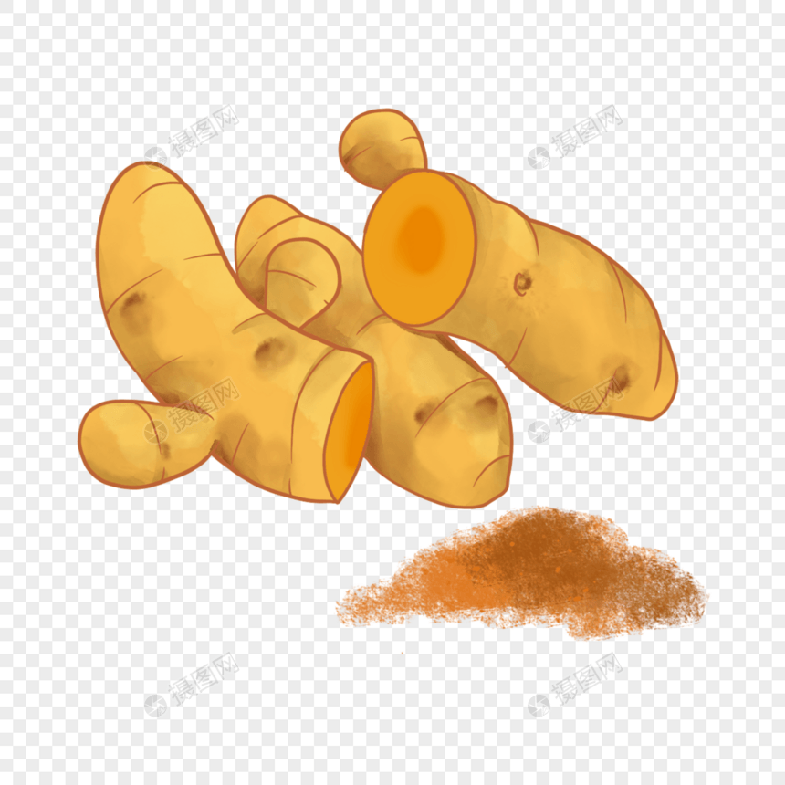 姜黄香料咖喱粉辛辣食物黄色图片