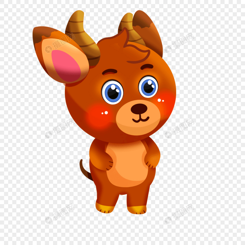 卡通可爱动物害羞的小鹿图片
