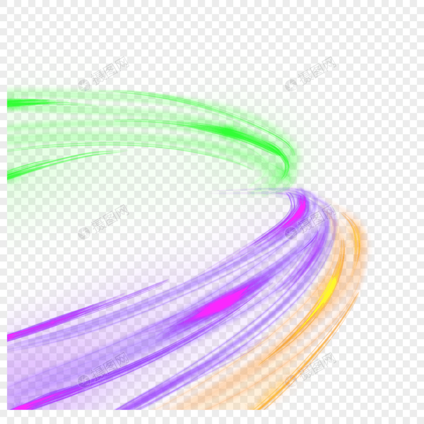 抽象运动模糊光效紫黄绿色渐变图片