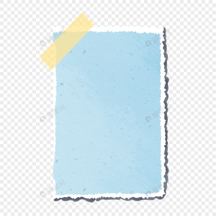 蓝色底纹便签撕碎的纸图片