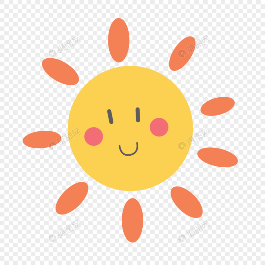 可爱笑脸表情卡通可爱太阳图片