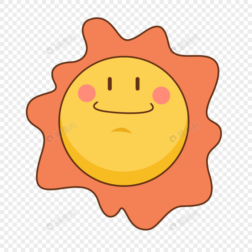 抬头微笑表情卡通可爱太阳图片