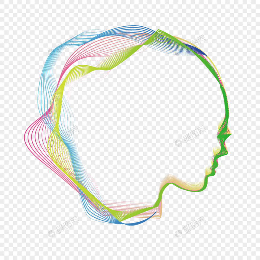 抽象粒子线条人脸图片