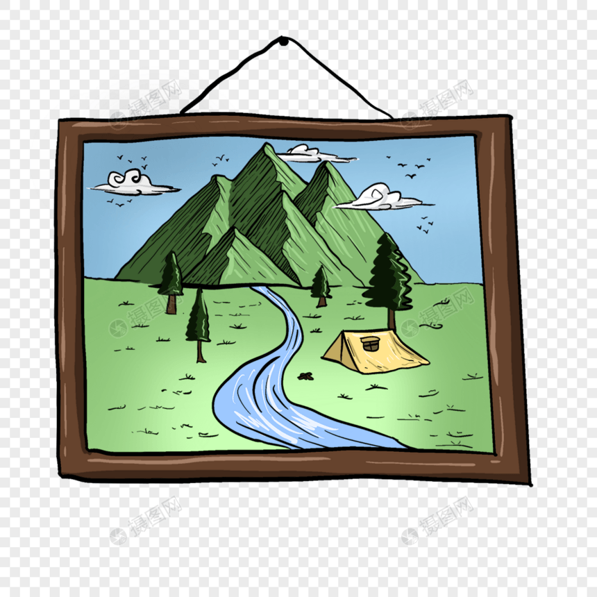 平原高山旅行相框图片