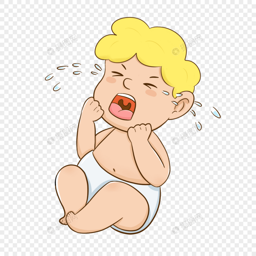 卡通可爱婴儿哭泣图片