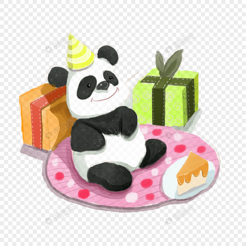 可爱小动物熊猫生日礼物图片
