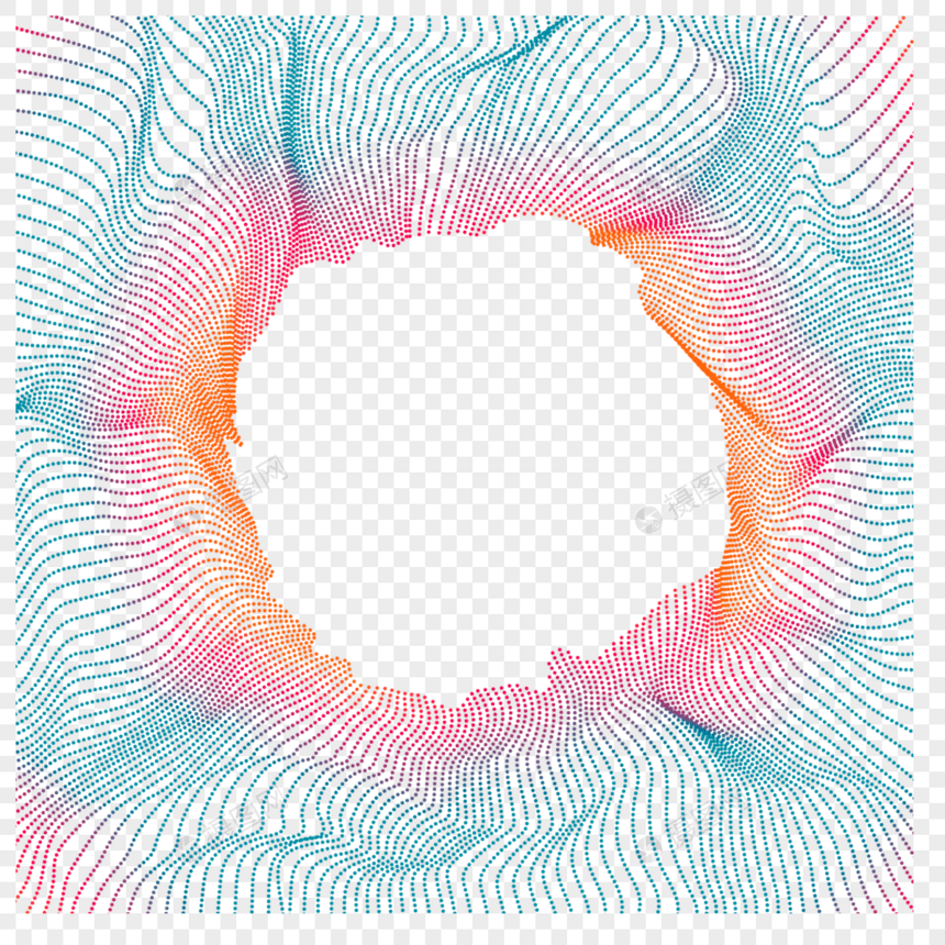 抽象撞色几何圆形镂空装饰图片