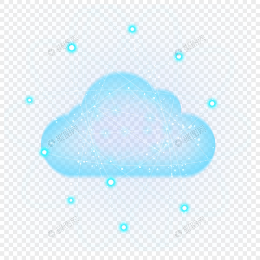 蓝色光影线条抽象光效科技云图片