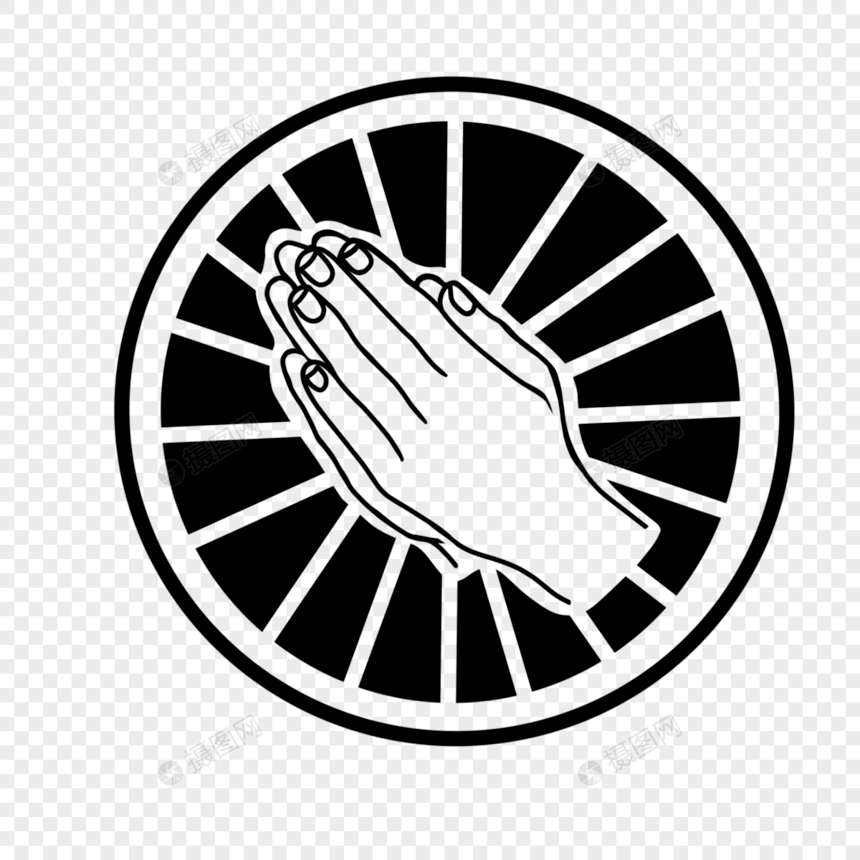 黑白祈祷的手势图片