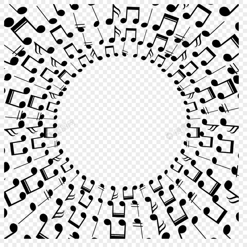创意音乐音符圆形边框图片