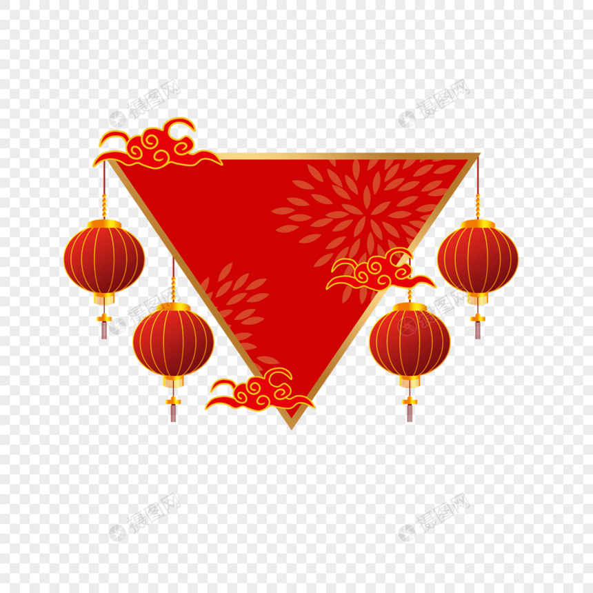 红色新年庆祝节日灯笼边框图片