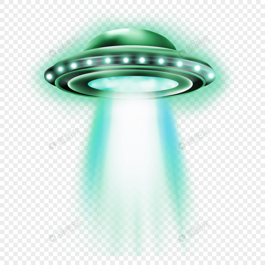 外星人飞碟绿色光效图片