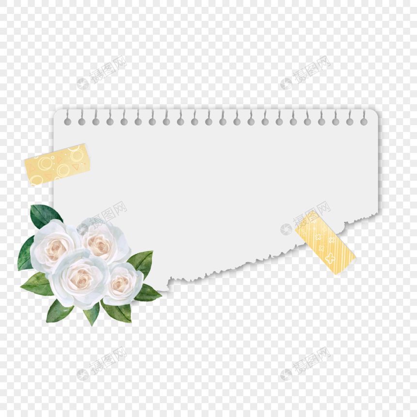 剪贴簿淡雅水彩花卉撕碎的纸图片