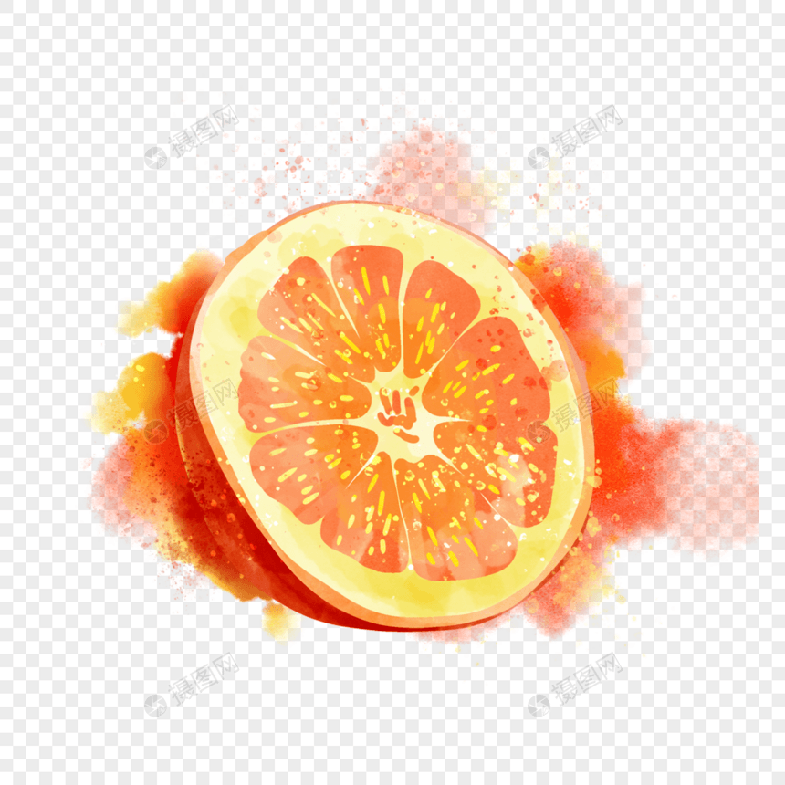 水彩风格水果橘子酸甜果实图片