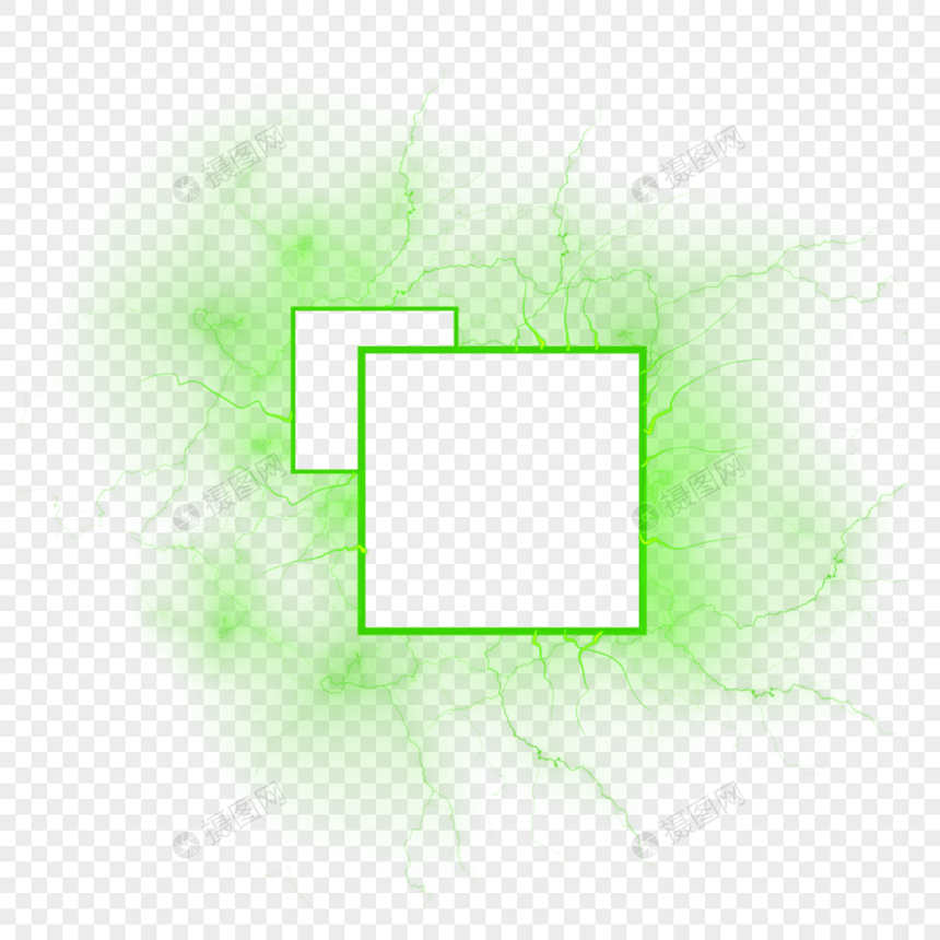 抽象闪电光效正方形边框图片