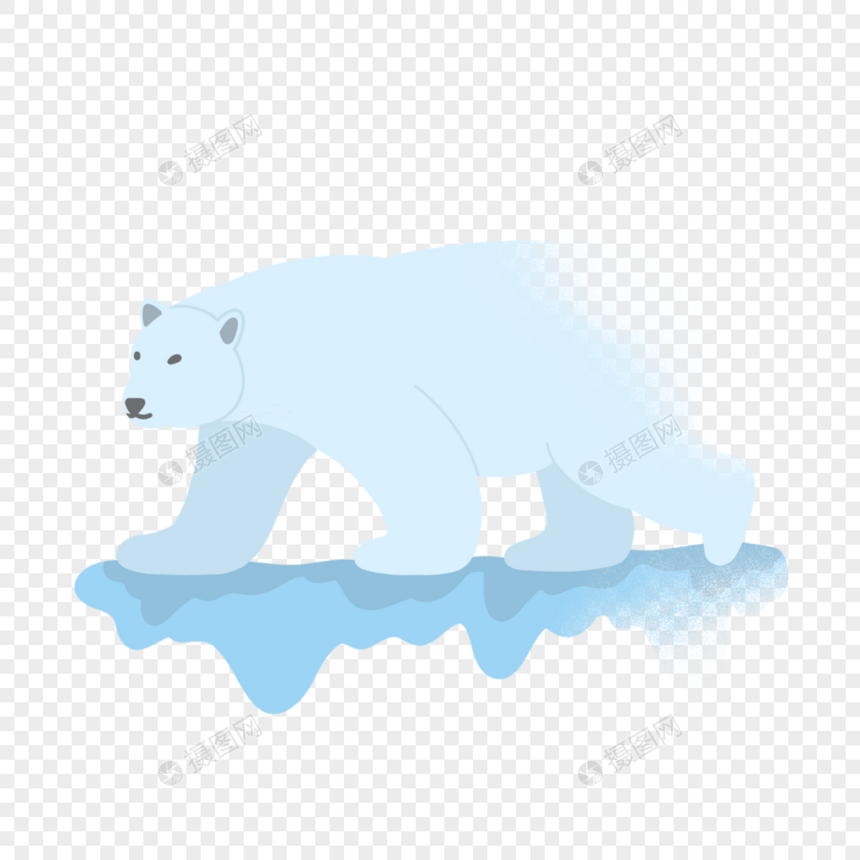 行走的孤独北极熊图片