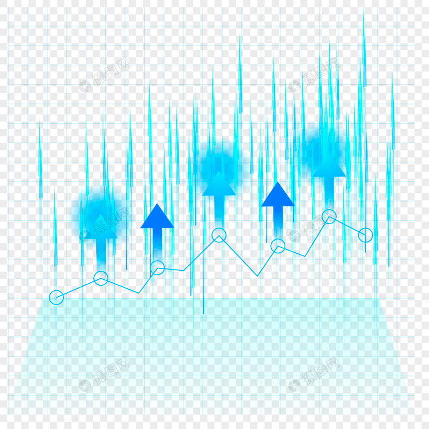 商务科技股票向上涨势投资趋势箭头图片