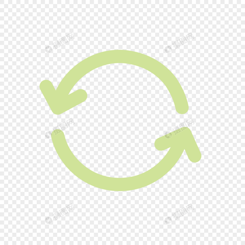 绿色简约循环箭头圆形网页图标图片