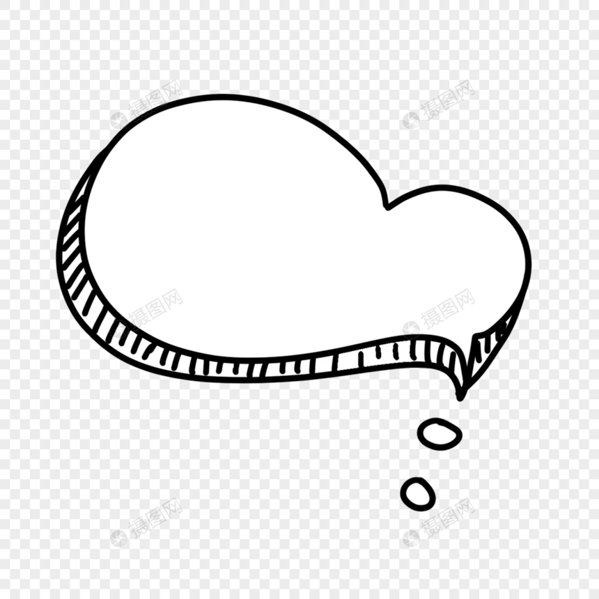 白色线条云朵语气泡文本框图片