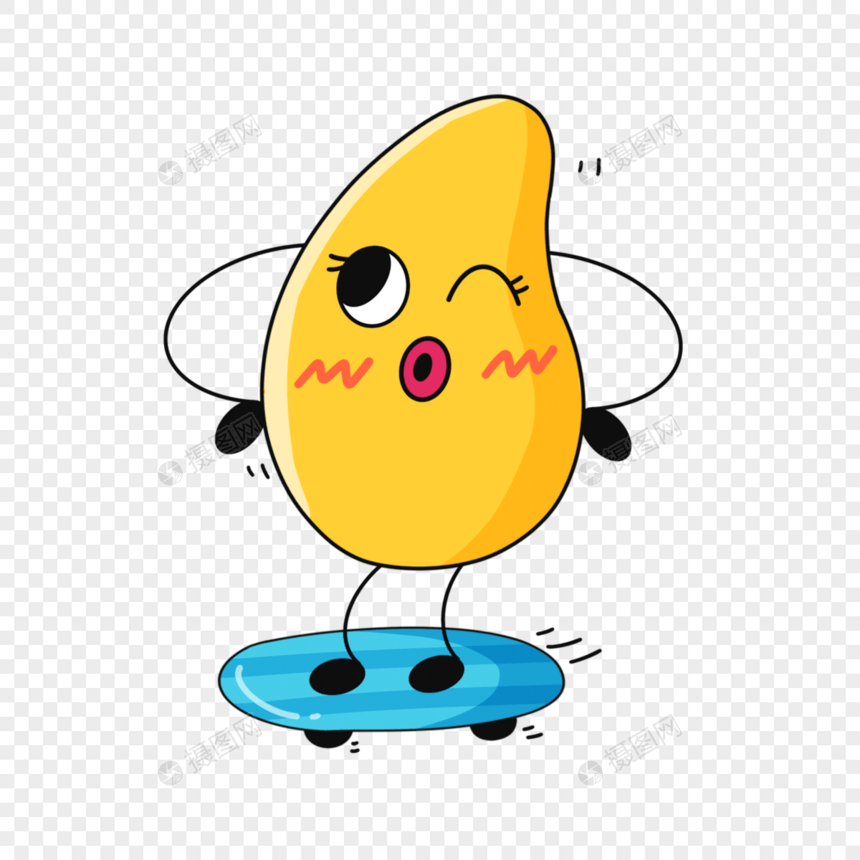 黄色芒果滑板运动图片