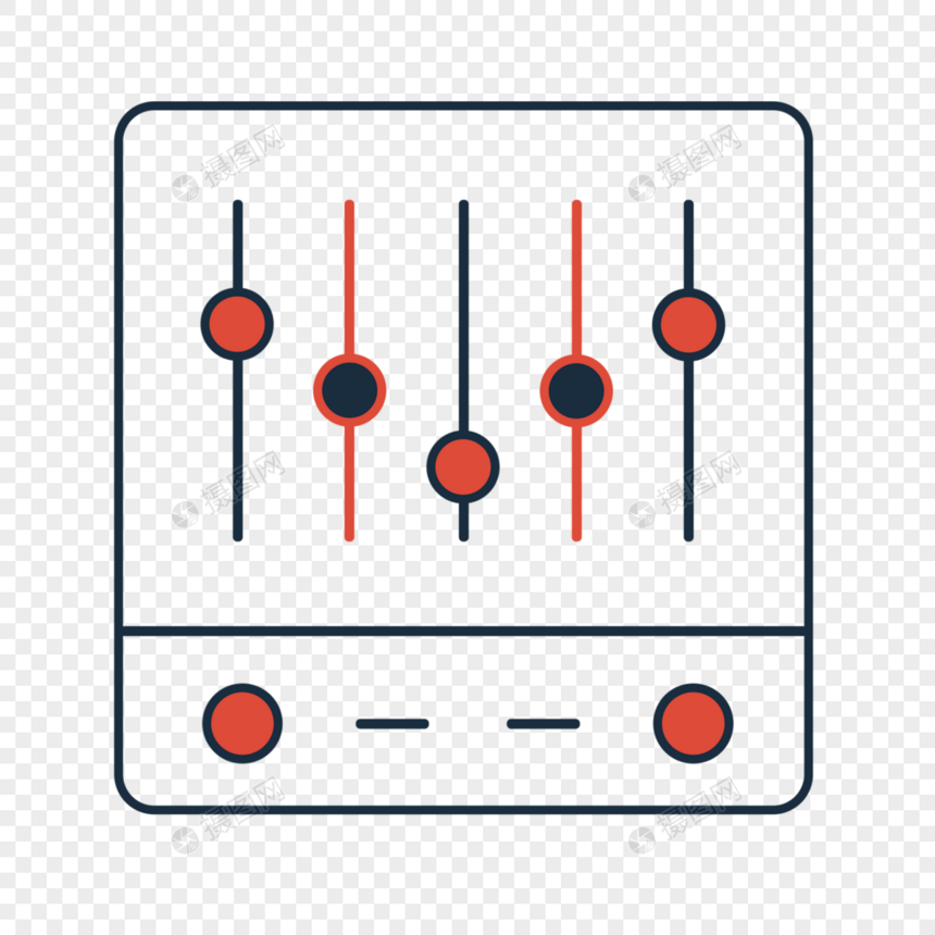线条卡通均衡器音乐徽标图片