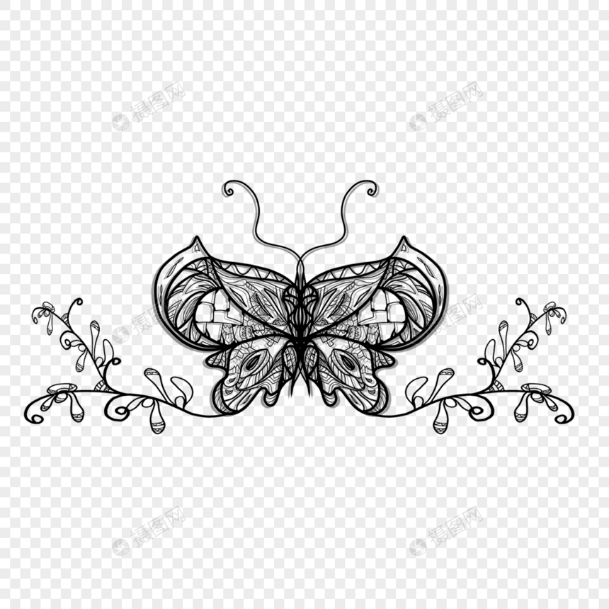 黑色装饰蝴蝶艺术图片