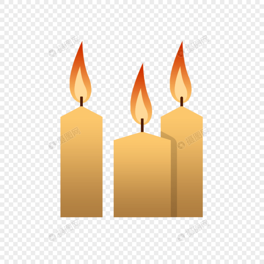 大屠杀纪念日棕黄色卡通蜡烛图片