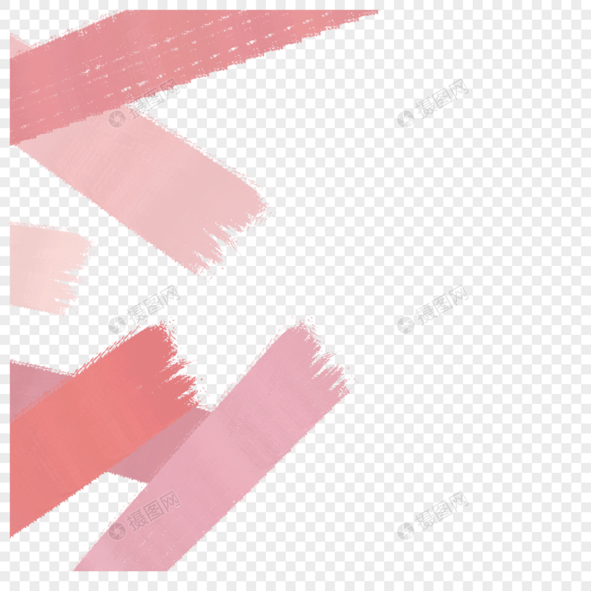 淡粉色浪漫水彩笔刷边框图片