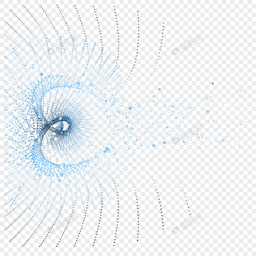 蓝色抽象光效几何掉落图片